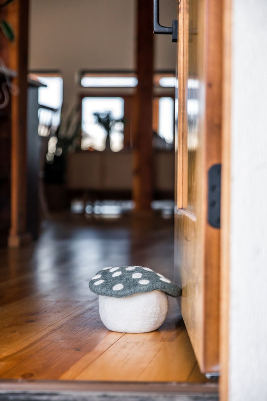 Artisan Felted Mushroom Doorstop