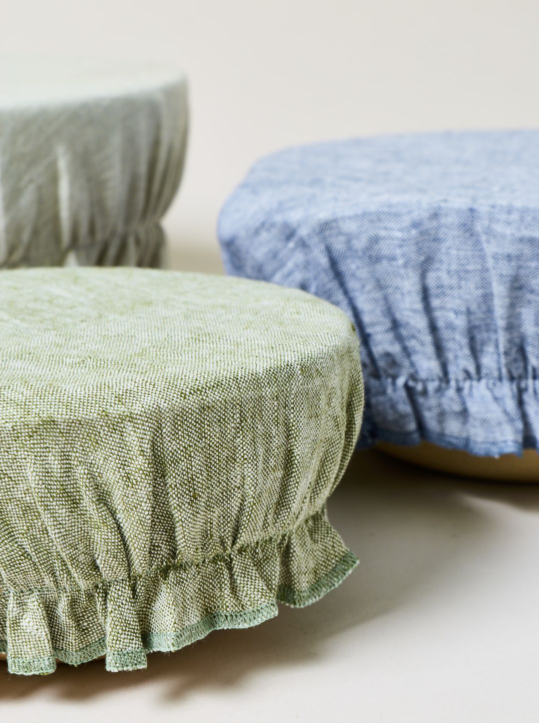 Washed Linen Bowl Cover - Set of 4