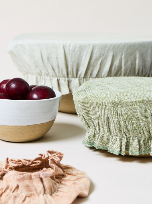 Washed Linen Bowl Cover - Set of 4