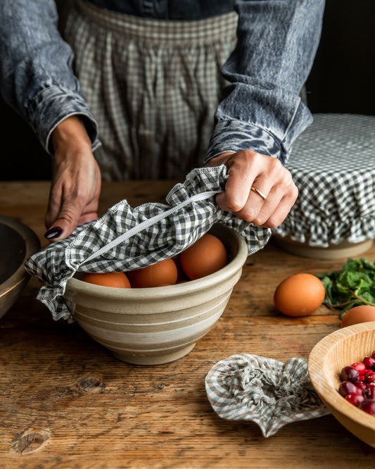Farmhouse Gingham Linen - Bowl Cover Set