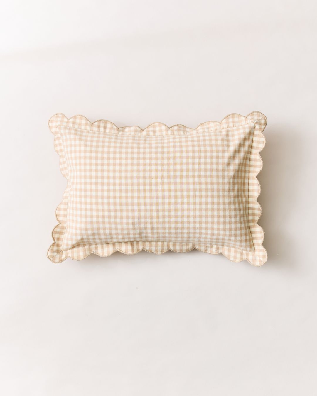 Scalloped Gingham Lumbar Pillow