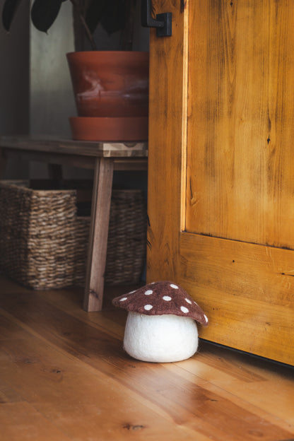 Artisan Felted Mushroom Doorstop