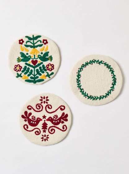 Felted Winter Folk Trivet