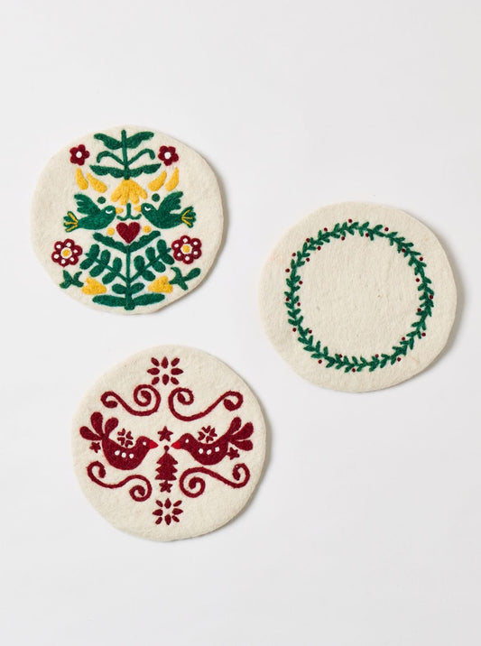 Felted Winter Folk Trivet