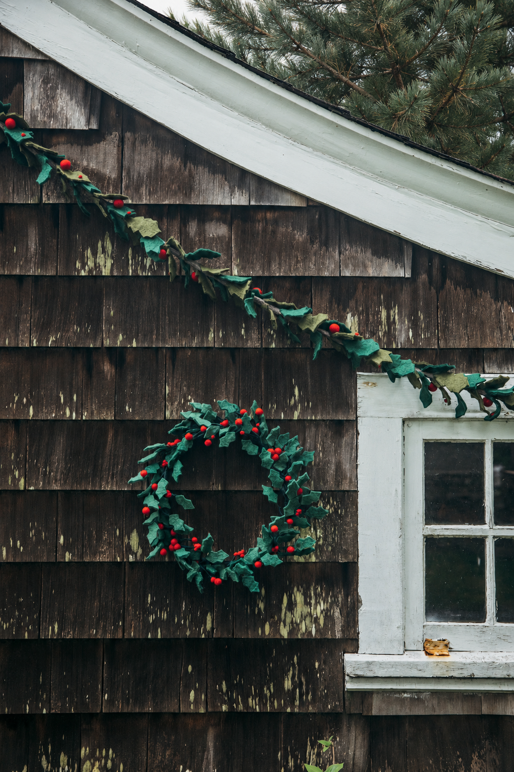 Felted Red Berry Wreath