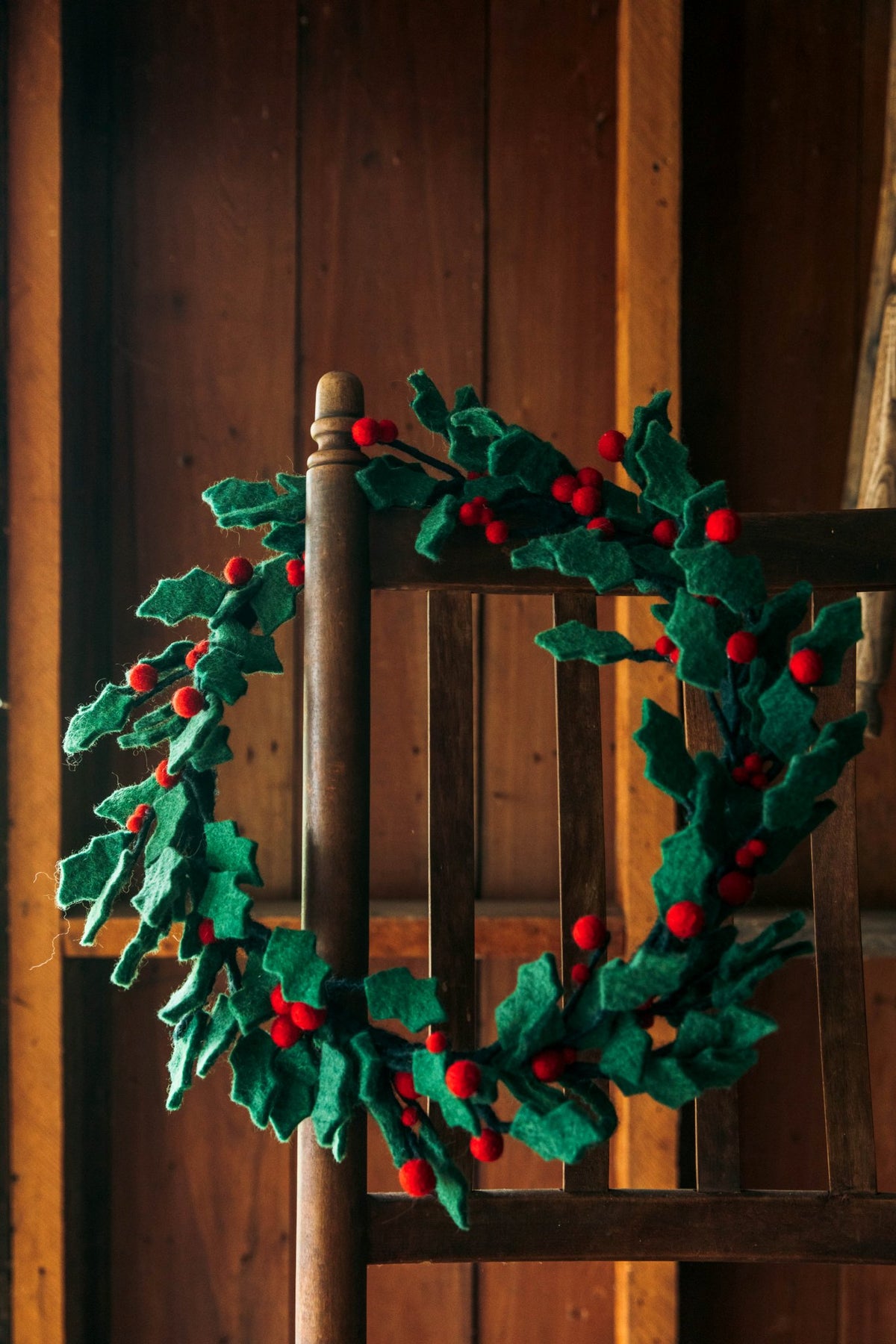 Felted Red Berry Wreath