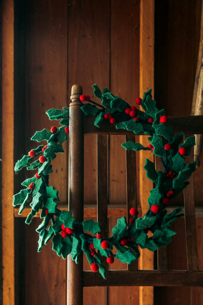 Felted Red Berry Wreath