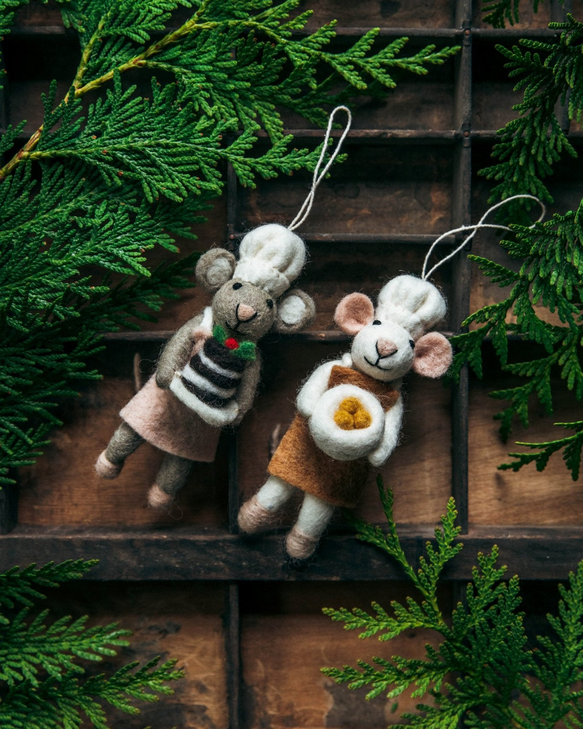 Felted Baking Mouse Ornament