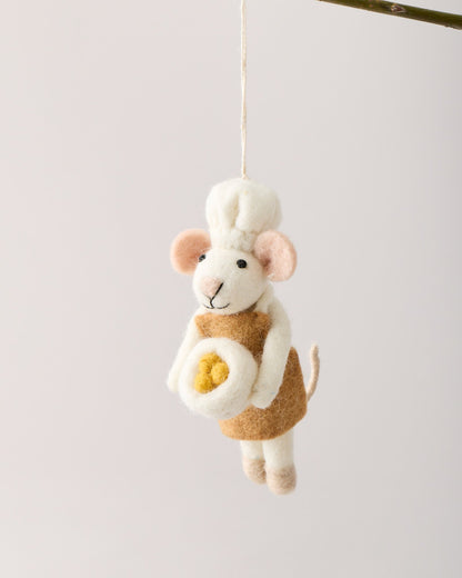 Felted Baking Mouse Ornament