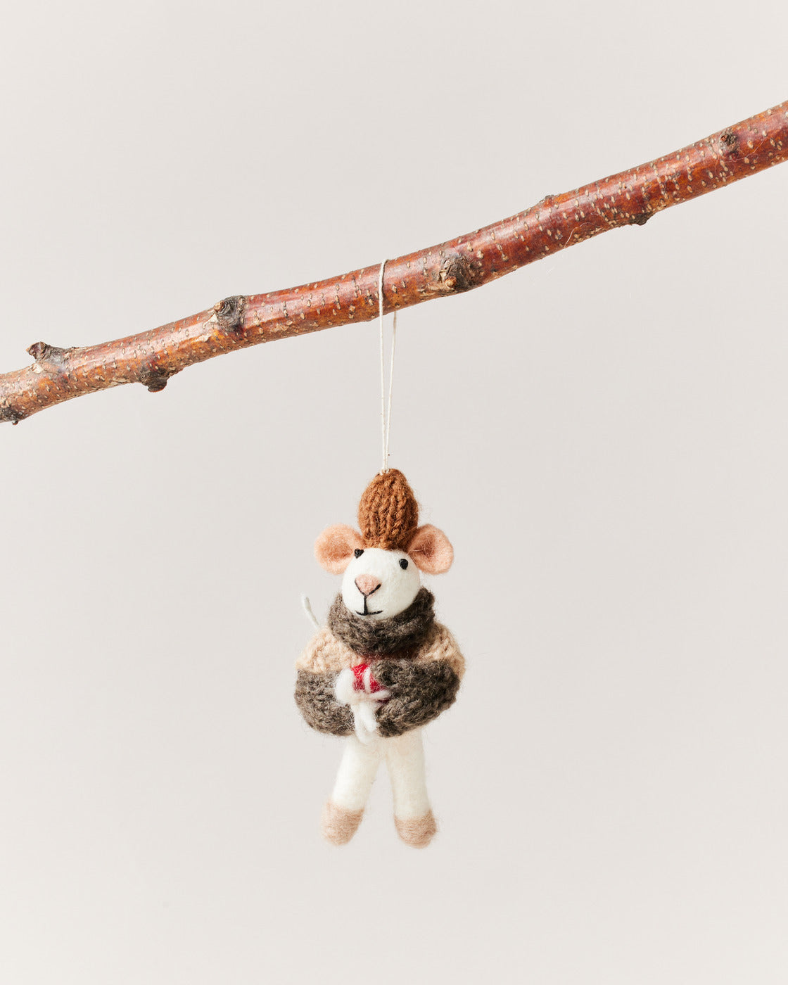 Felted Mouse Ornament