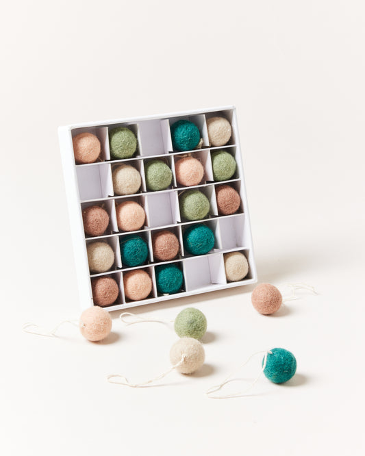 Felted Mini Baubles - Set of 25