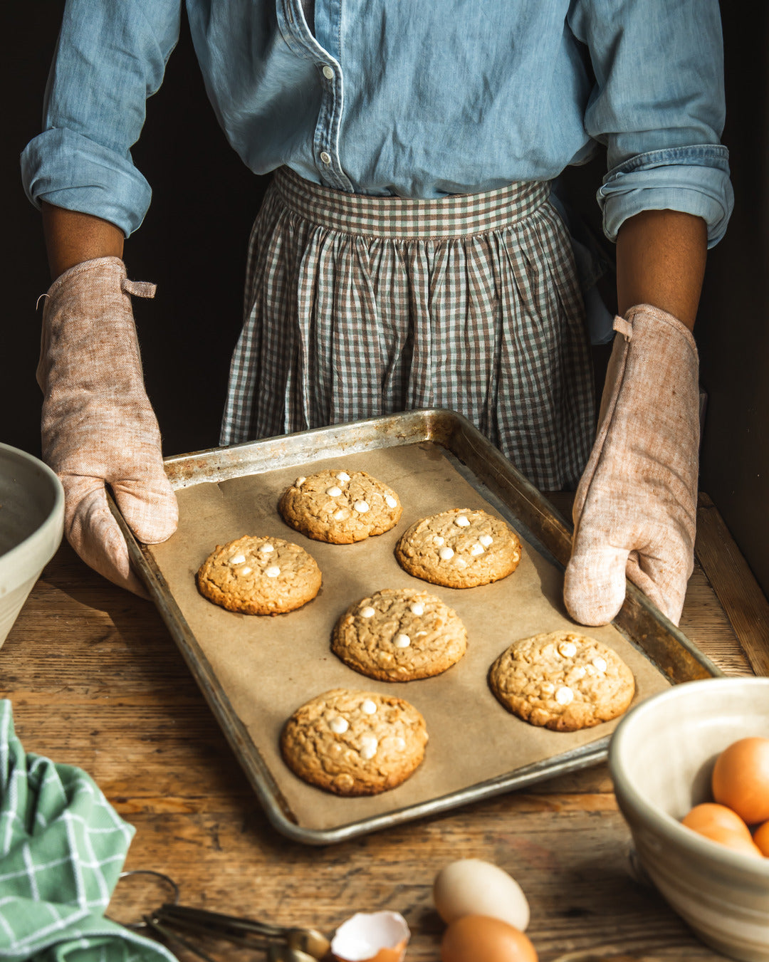 Washed Linen Oven Mitt