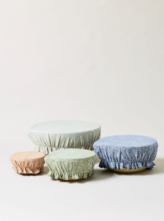 Washed Linen Bowl Cover - Set of 4