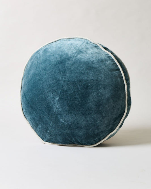 Round Velvet + Linen Pillow