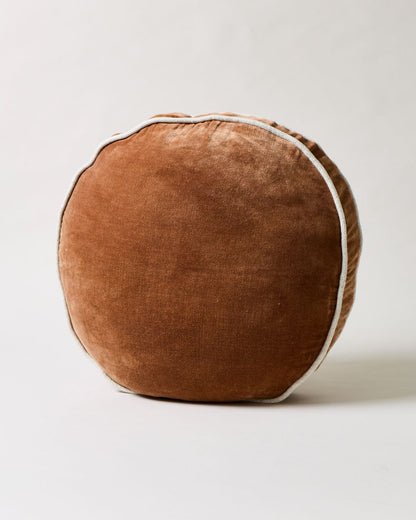 Round Velvet + Linen Pillow