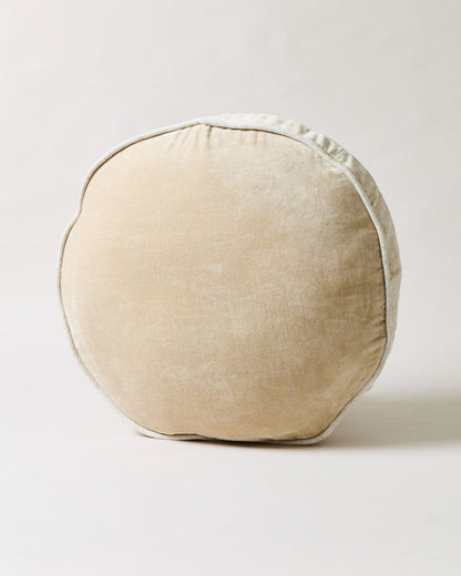 Round Velvet + Linen Pillow