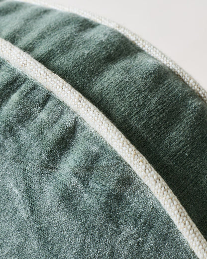 Round Velvet + Linen Pillow