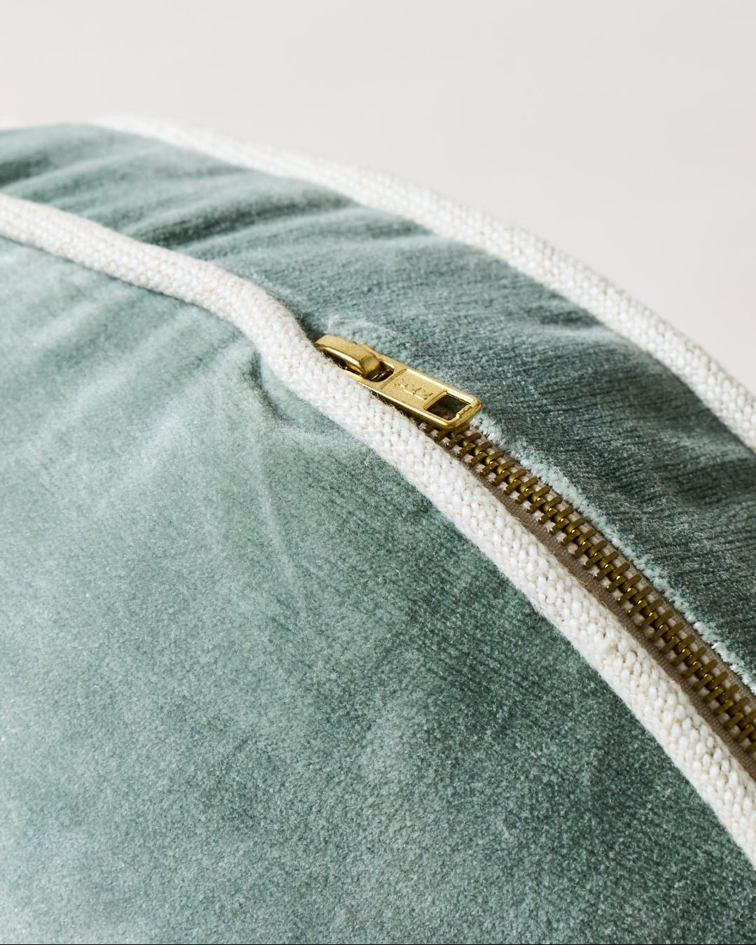 Round Velvet + Linen Pillow