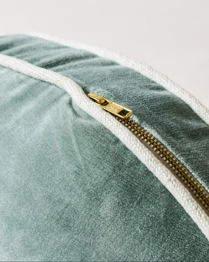 Round Velvet + Linen Pillow