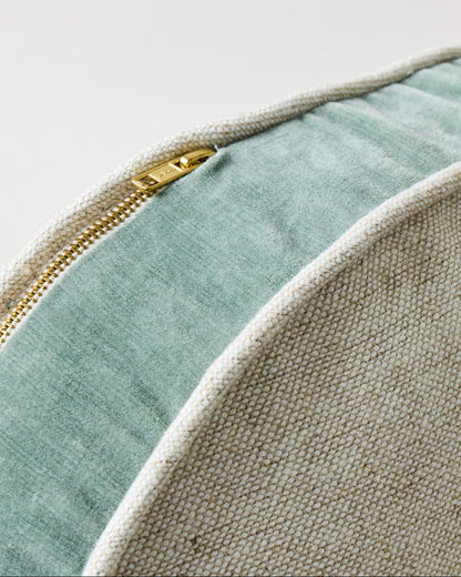 Round Velvet + Linen Pillow