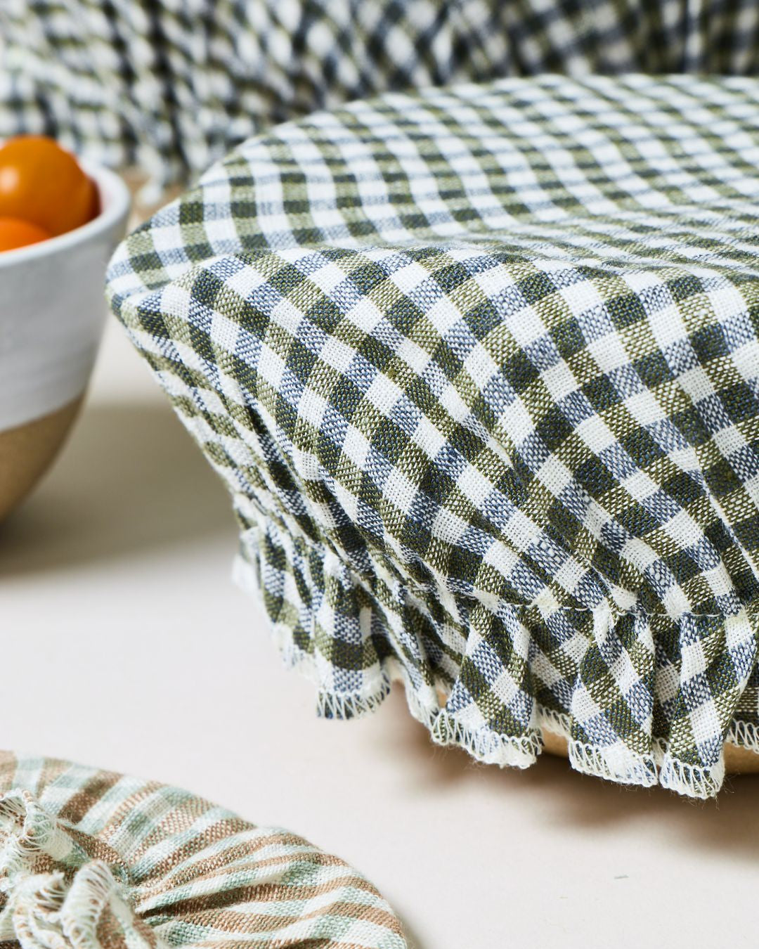 Farmhouse Gingham Linen - Bowl Cover Set