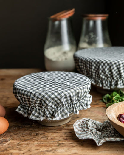 Farmhouse Gingham Linen - Bowl Cover Set