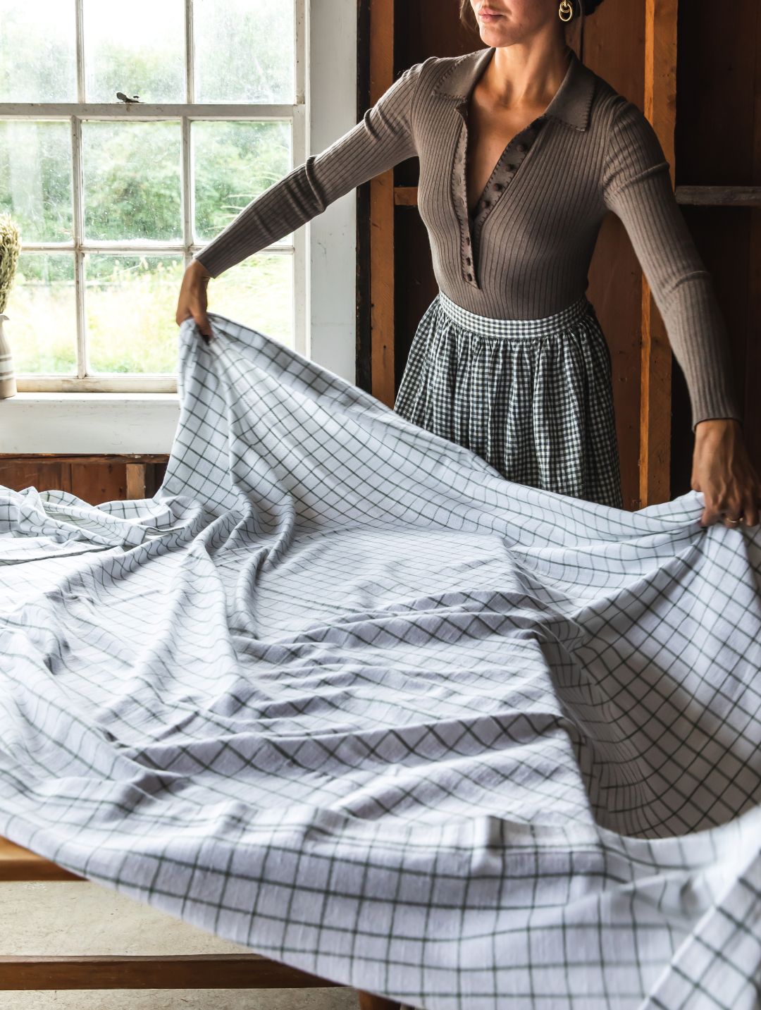 Pantry Cotton Check Tablecloth