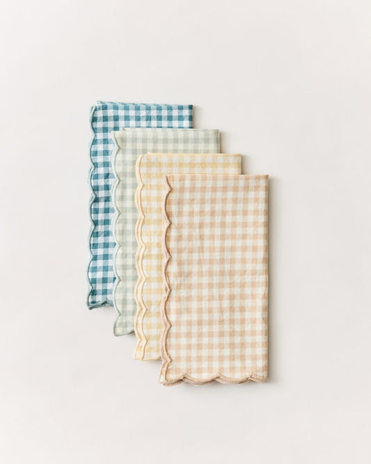 Petite Gingham Scalloped Napkins