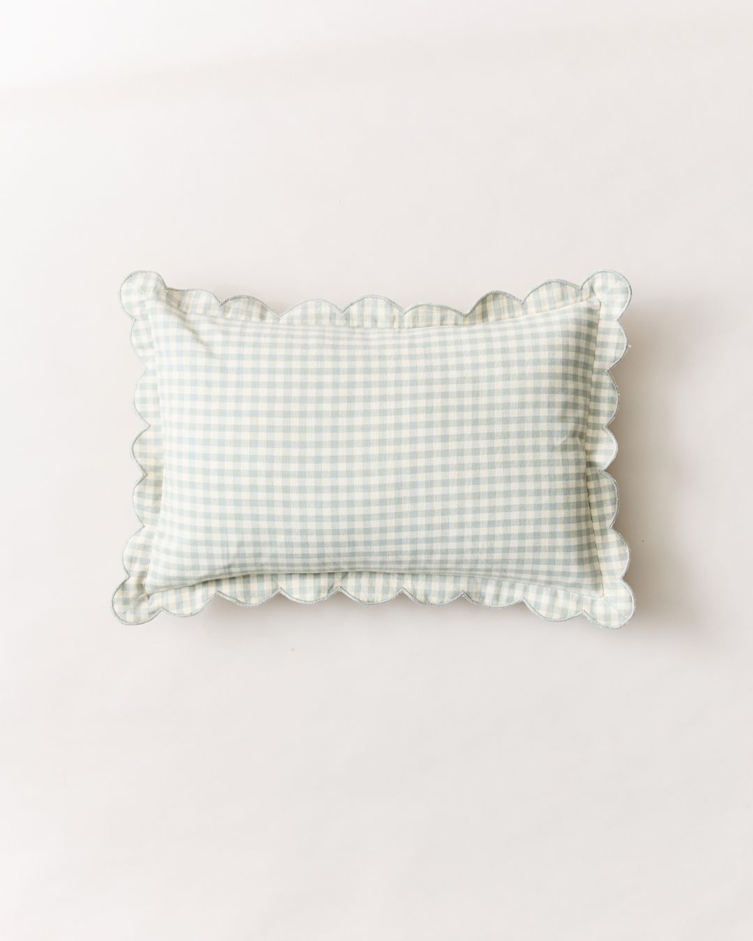 Scalloped Gingham Lumbar Pillow