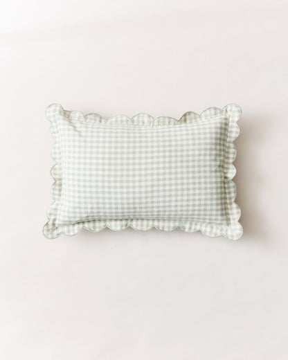 Scalloped Gingham Lumbar Pillow