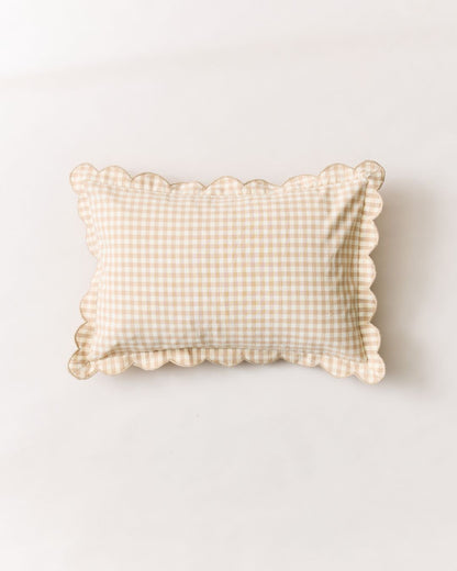 Scalloped Gingham Lumbar Pillow