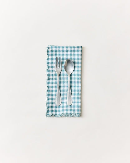 Petite Gingham Scalloped Napkins