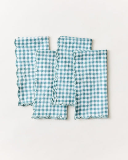 Petite Gingham Scalloped Napkins