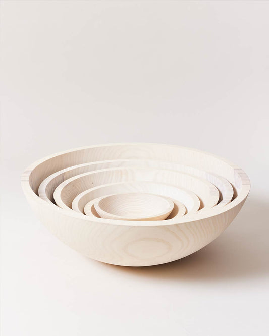 Crafted Wooden Bowls - White