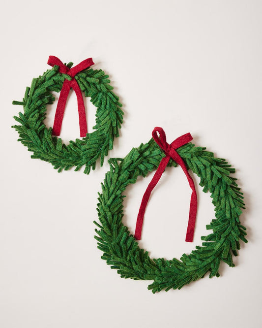 Farmhouse Pottery artisan felted wool wreaths.