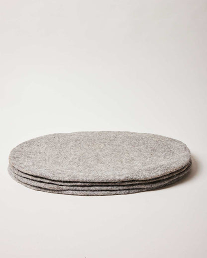 Farmhouse Pottery artisan felt placemats pebble grey. 