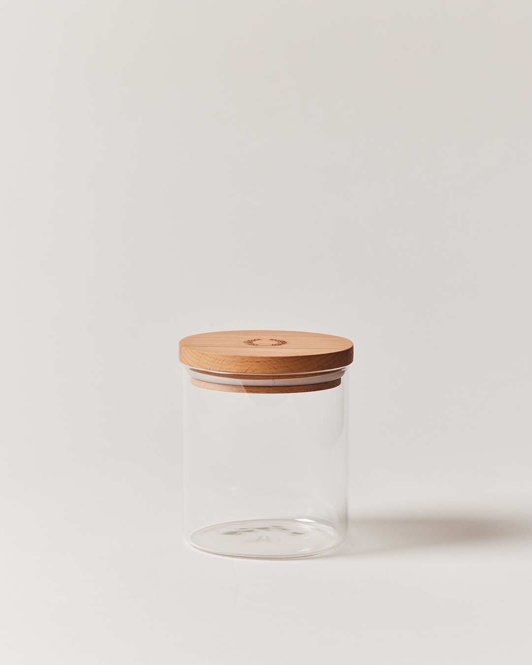 Farmhouse Pottery glass utility canister in small.