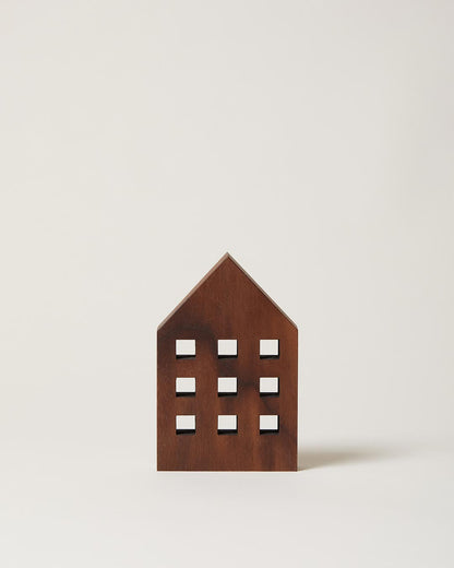 wooden crafted holiday house colonial in walnut