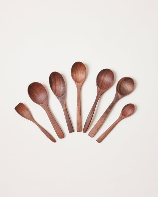 Farmhouse Pottery essential kitchen little spoon set walnut.