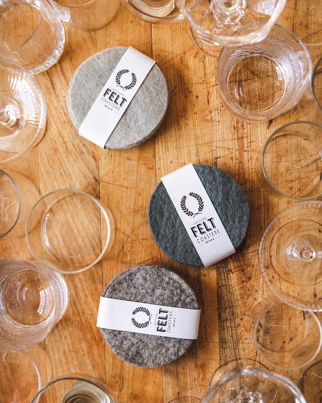 Artisan Felt Coasters - Set of 4
