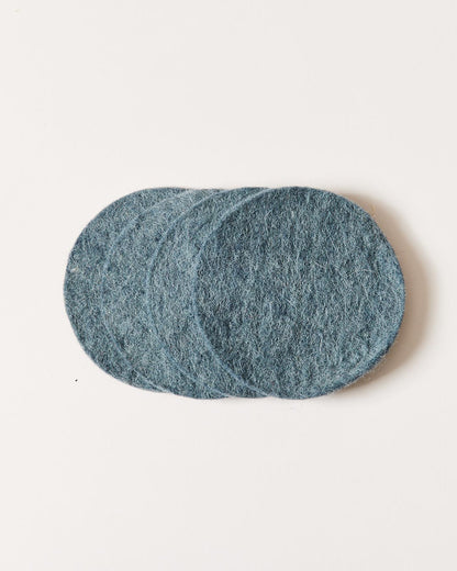 Farmhouse Pottery felt coaster in teal