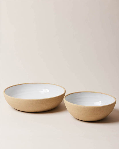 Farmhouse Pottery Harvest small & large with a light cream background.