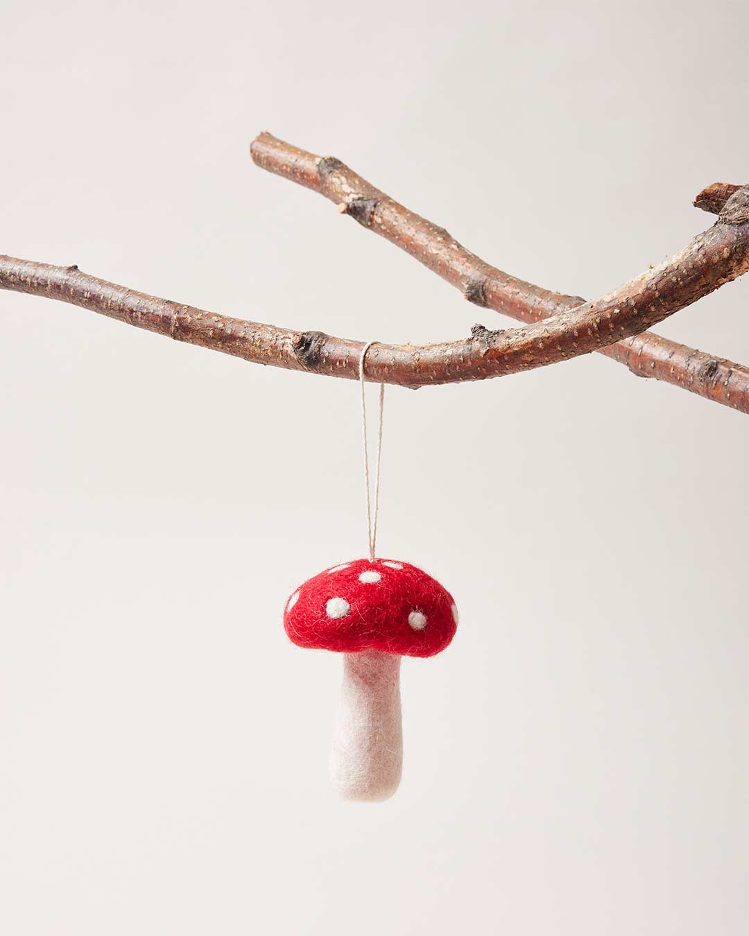 Farmhouse Pottery nordic felted mushroom ornaments medium.