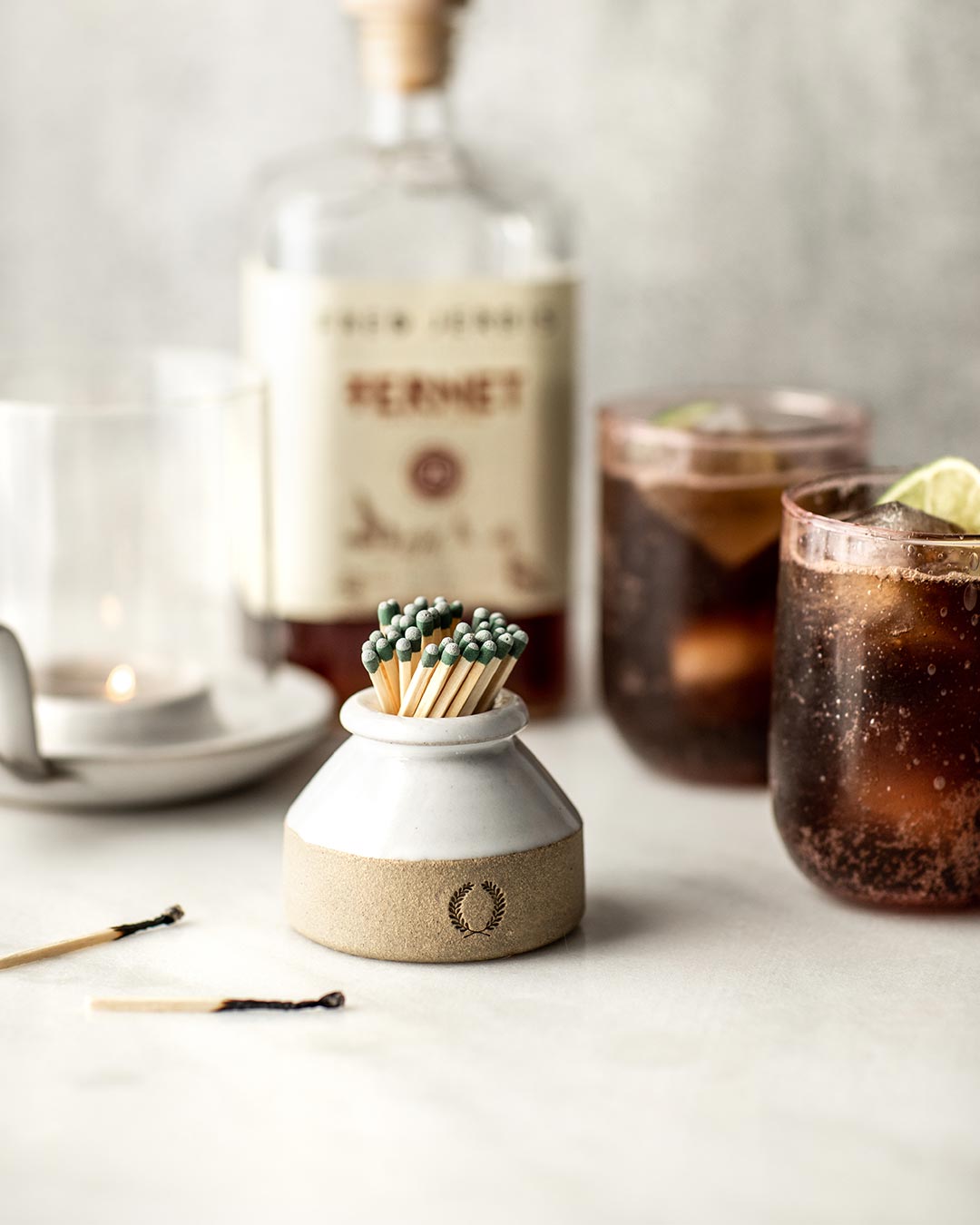 Farmhouse Pottery Milk Bottle Match Striker.