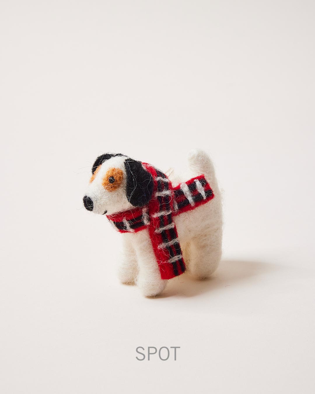 Felted festive Pup Ornament Spot.